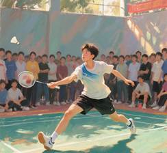 图片包含 运动, 羽毛球, 人, 体育 AI 生成的内容可能不正确。